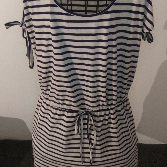 Umgee Short Sleeve Stripped Summer Dress - Picture 4 of 5